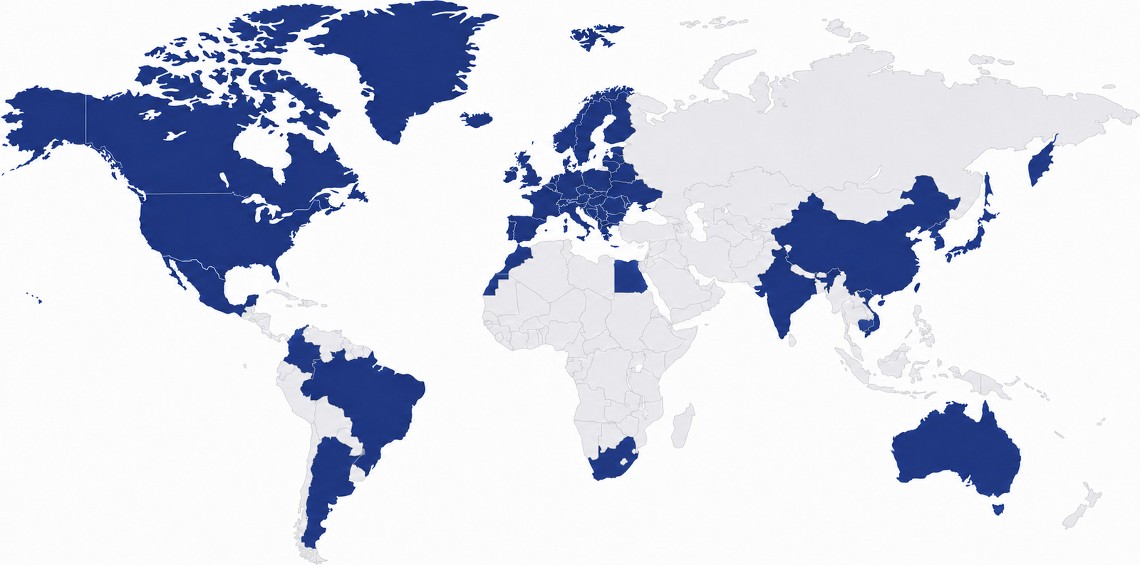 Mapa de cobertura internacional de Grupo Antiova